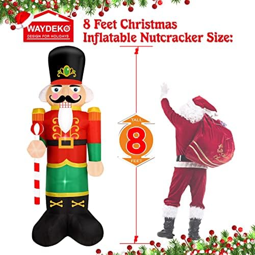 Christmas Inflatable Nutcracker Soldier Yard Decoration Lighted Blow Up Christmas Garden Lawn Decor 8 Feet (Nutcracker-3)