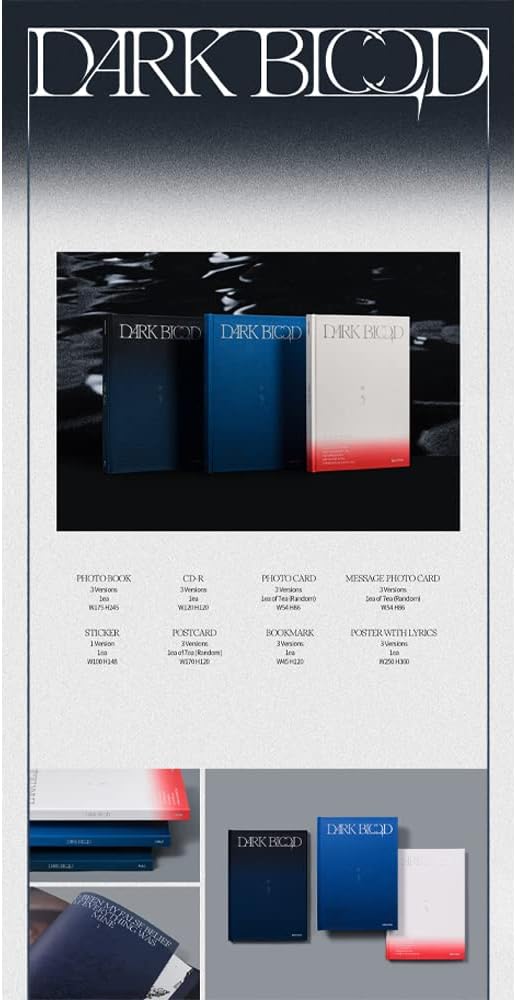 ENHYPEN [4th Mini Album DARK BLOOD](HALF Ver.) + 3 Extra Photocards Set
