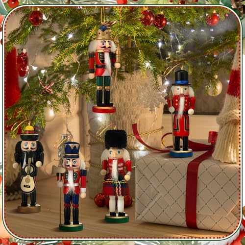 Liliful Christmas Nutcracker Ornament 18 Wooden Hanging Tree Decor, Elegant