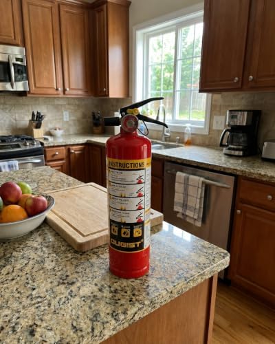 Ougist Home Fire Extinguisher, 2.5 lb ABC Dry Chemical 1-A:10-B:C, 1 Pack