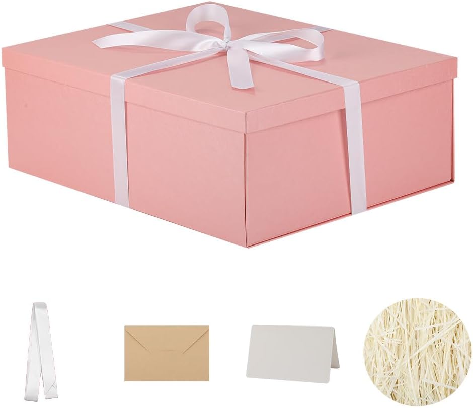 Extra Large Gift Box with Lid, Pink, 17" for Presents Packaging