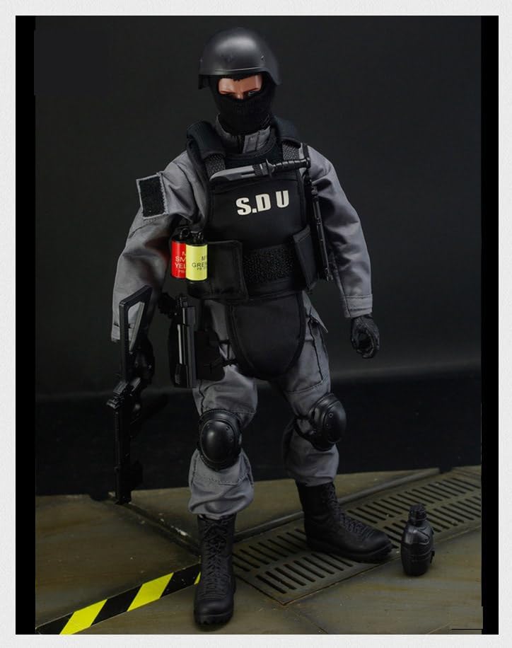 12 inch military soldiers realistic special forces army, close-up detail