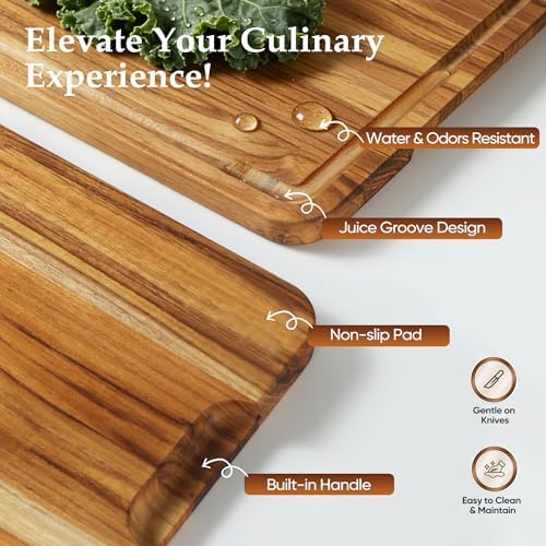 4 Pack Teak Cutting Board Wood Wooden Cutting Boards For Kitchen