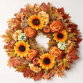 28" Large Artificial Maple Leaves Fall Wreath for Front Door(Orange-Yellow)