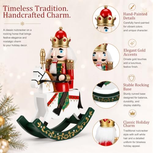 SiliFine 10in Christmas Nutcracker Wooden Nutcracker Figures, King Style