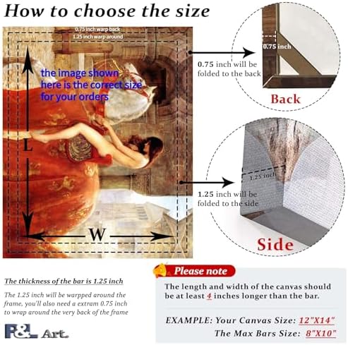 DIY Solid Wood Canvas Frame Kit with Stretch Bar - Customized Wooden Art Frames for Paintings - Easy-to-Build Canvas Stretching System - Wall Art & Oil Painting Accessories (24" x 24")