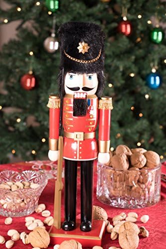 Clever Creations Red Coat 14 Inch Traditional Wooden Nutcracker, Festive Christmas Décor for Shelves and Tables