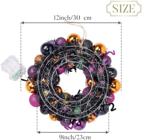 Valery Madelyn Halloween Decorations 12" Pumpkin Wreath for Front Door