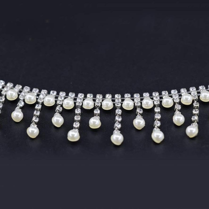 jerler 2 yards crystal rhinestone trim chain, inlaid shown in use
