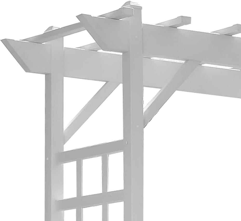 Dura-Trel Providence Arbor 64" x 85" PVC Outdoor Garden Arch Trelli...