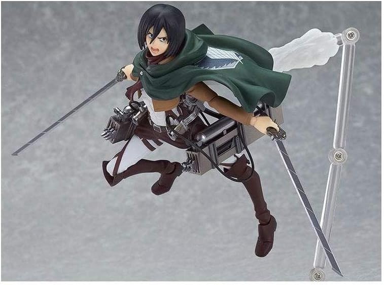 good smile attack on titan: mikasa ackerman figma showing dimensions