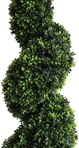 Artificial Topiary Trees 43.3 inch/3.6 ft Boxwood Spiral Trees Green Potted Tree Set of 2 Artificial topiaries Trees