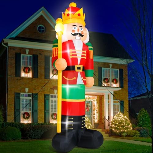 14FT Christmas Inflatables, Giant Christmas Blow Up Nutcracker Decor