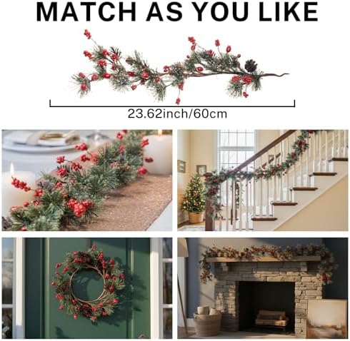 MOYEE Christmas Candle Holder Wreath Single 14 inch, Christmas Candle Ring