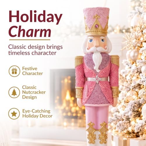 Sunnydaze Kenneth the Princely 3ft Nutcracker Statue, Christmas Decoration