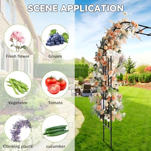 25MM Thickened Garden Arch Trellis – 157"(L) x 105"(H) Arbor