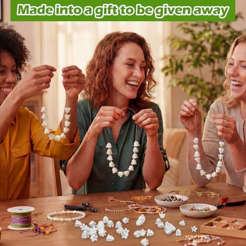 Jutom 100 Pcs White Crown Flower Beads for Hawaiian Lei Making