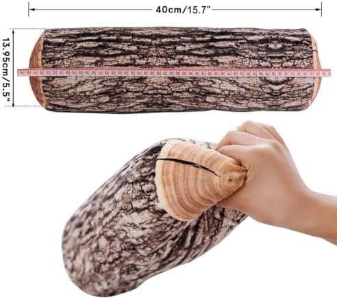 HYSEAS Decorative Round Throw Pillow, 3D Digital Print Comfortable Funny Cute Wood Log Pillow Cylinder Floor Cushion for Home, Couch, Sofa, Bedroom, Living Room Decor, Trunk, 2 Pack