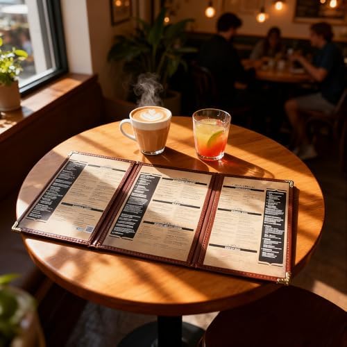goodsmart restaurant menu covers – burgundy, 25 pack, view 9