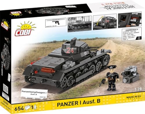 COBI Historical Collection WWII Panzerkampfwagen I (France 1940) Tank Building Set, 654 Pieces