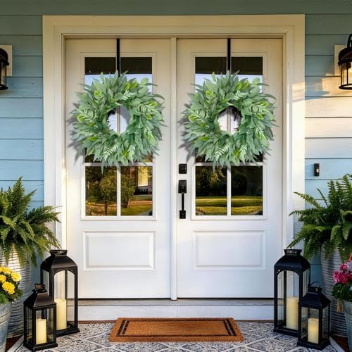 26 Inch Artificial Olive Eucalyptus Wreath for Front Door,Porch,Wall,Window