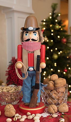 Clever Creations Cowboy 12 Inch Traditional Wooden Nutcracker, Festive Christmas Décor for Shelves and Tables