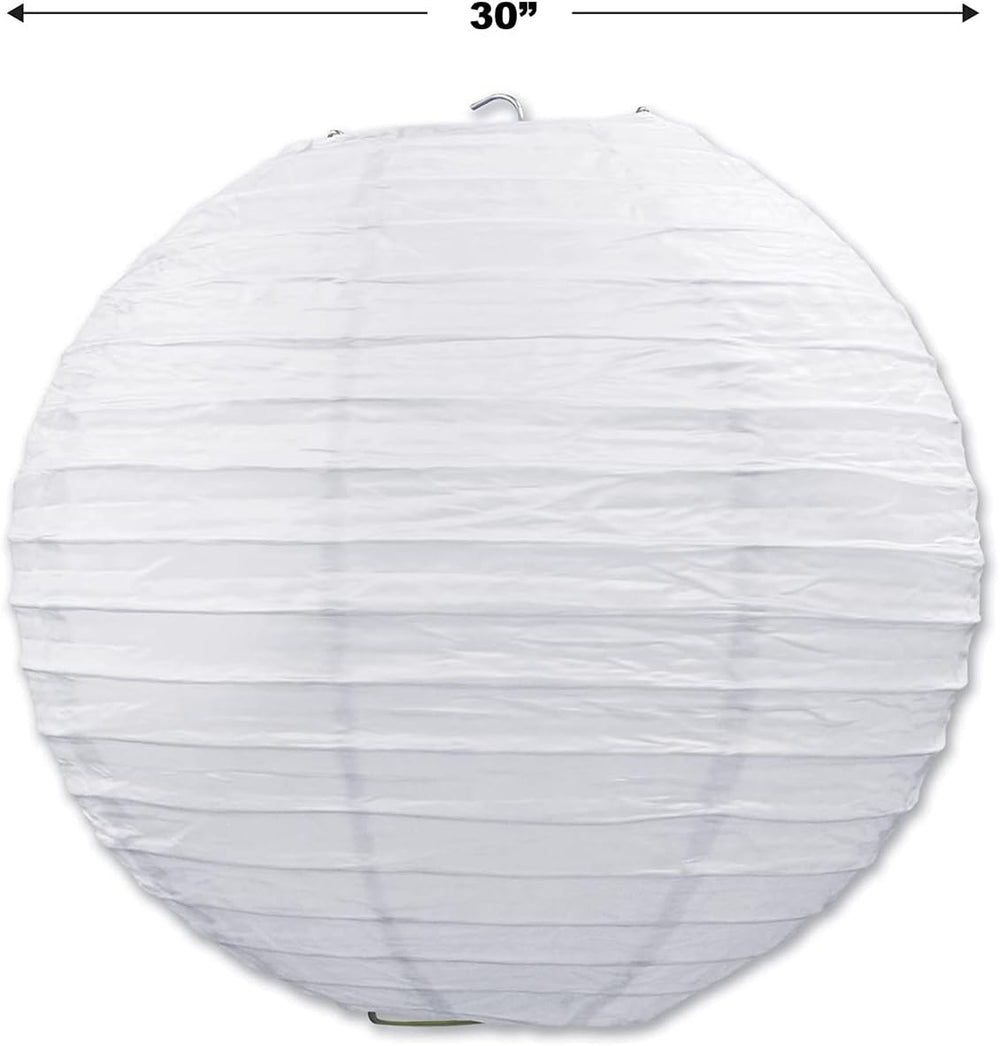 Beistle White Jumbo Paper Lantern Hanging Decoration for Weddings, Bridal Sho...