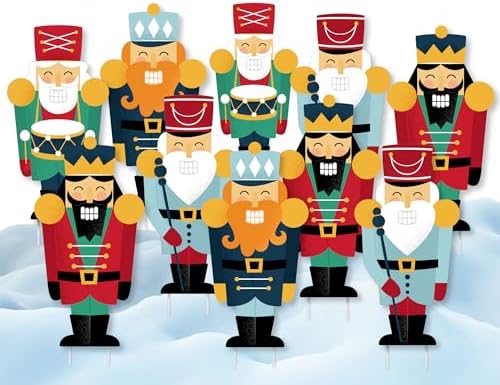 Big Dot of Happiness Christmas Nutcracker - Lawn Decorations - Outdoor Holiday Party Yard Decorations - 10 Piece