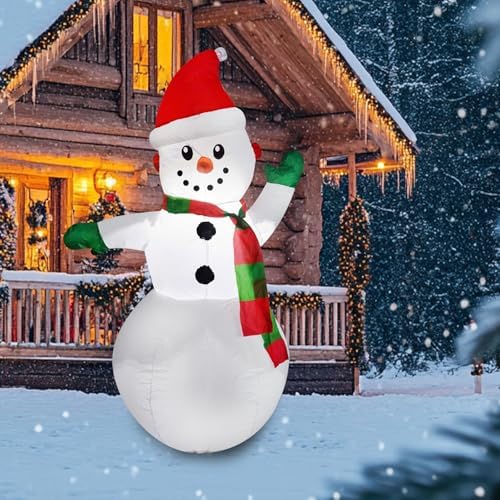 4FT Inflatable Snowman Christmas Decoration Outdoor with LED Lights