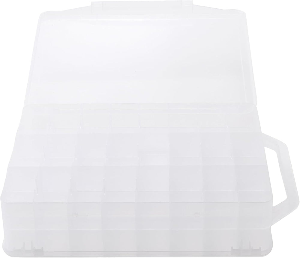 2 PCS 46 Grids Sewing Organizer, Double Sided Thread Box Storage,Small Clear ...