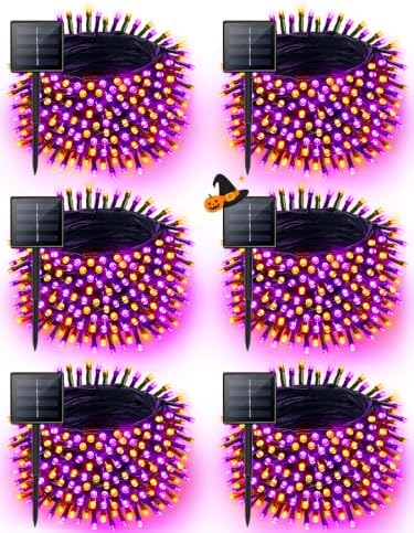 solar halloween lights outdoor, 188ft 600 led solar shown in use