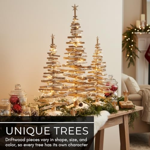 1 Ft. Tall Driftwood Christmas Tree - Beachhouse, Boho Holiday, Wedding Decor - Unique Favorite Things - Coastal Holiday Decor – Centerpiece, Holiday Display (1 Foot Tall)