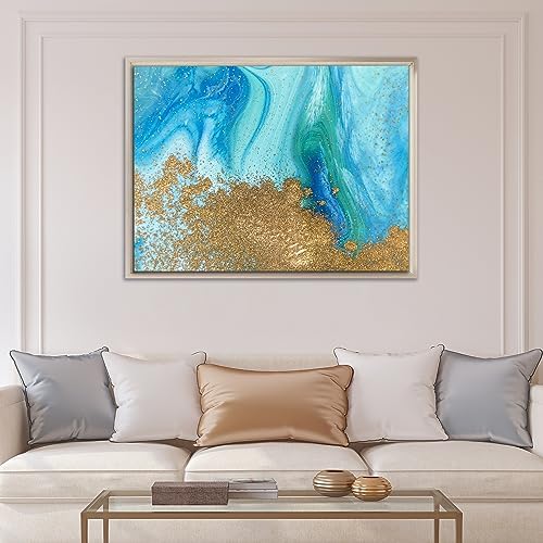 Pixy Canvas 16x24 inch Floater Frame for Canvas Paintings, Wood Panels, Canvas Panels & Stretched Canvas Boards. Floating Frame fits 5/8", 3/4" & max 7/8" Deep Artwork (Champagne, 16 x 24 inch)