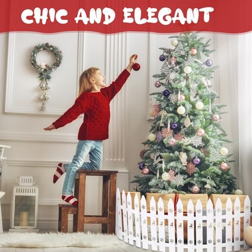 Sasylvia Christmas Tree Fences, White Wooden Picket Fences