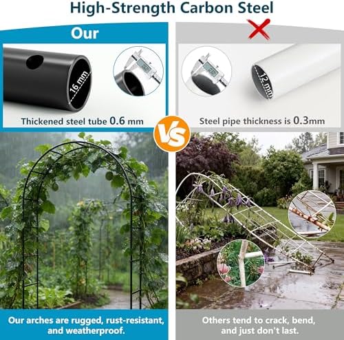 Thickened Rustproof Garden Arch Metal Trellis for Climbing Plants