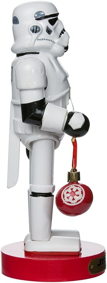 kurt adler stormtrooper with ball ornament nutcracker, 12-inch, side view