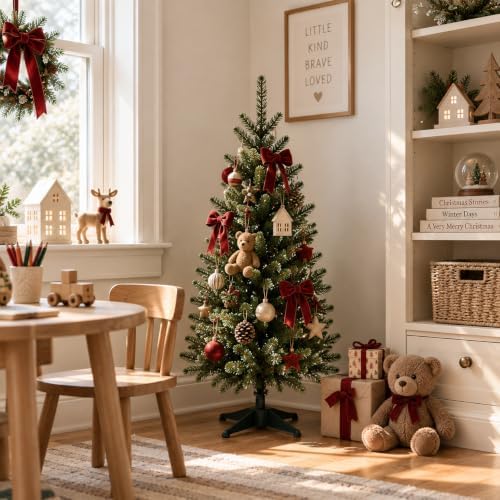 3FT Artificial Small Christmas Tree Realistic Mini PE Decor