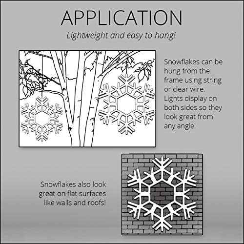 Kringle Traditions 20" Warm White LED Snowflake – Folding Lighted Snowflake Decoration for Outdoor Christmas Displays, Large Holiday Yard Decor, Steady Lights