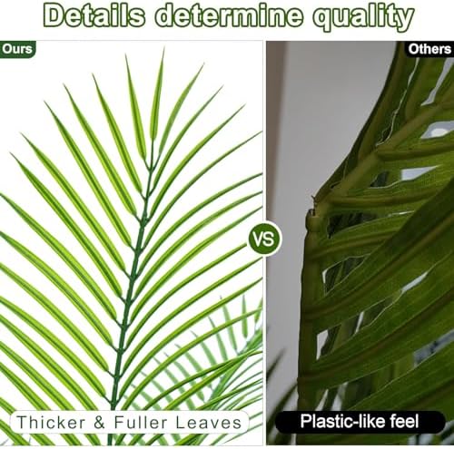 9ft Artificial Phoenix Palm Tree, Faux Coconut Silk Tropical Fake Palm Plant for Indoor Outdoor Home Office Patio Bathroom Pool Coastal Decor