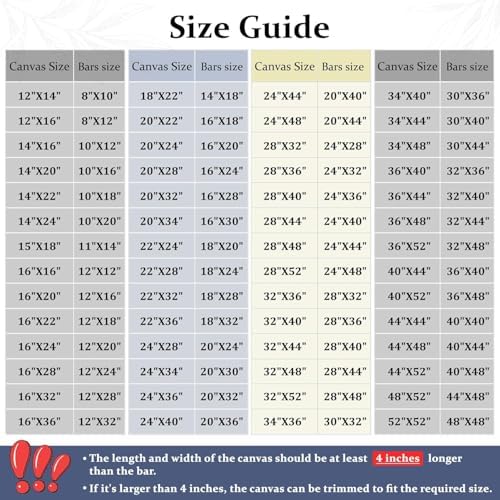 DIY Solid Wood Canvas Frame Kit with Stretch Bar - Customized Wooden Art Frames for Paintings - Easy-to-Build Canvas Stretching System - Wall Art & Oil Painting Accessories (12" x 24")