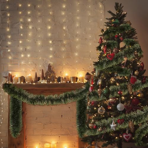 Hotop 252 ft Christmas Garland Bulk, Green, Classic Style