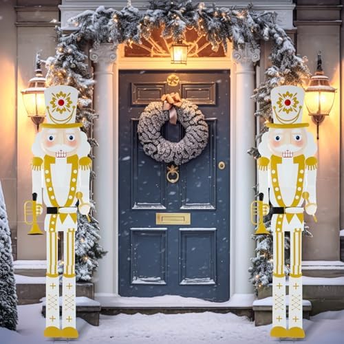 GlikCeil 2pcs 6ft Large Modern Christmas Nutcracker Outdoor Decoration