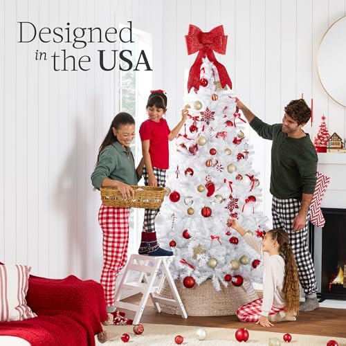 Best Choice Products Artificial Christmas Tree, White 6ft Premium Pine Unlit Holiday Decoration, Full Size Décor Easy Assembly w/Metal Stand