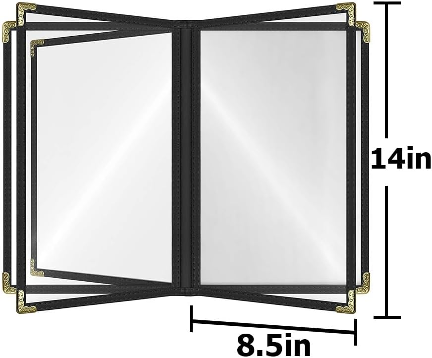 goodsmart restaurant menu covers – 25 pack black, close-up detail
