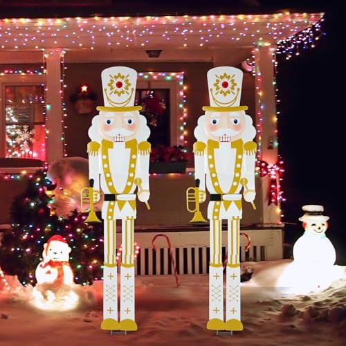 GlikCeil 2pcs 6ft Large Modern Christmas Nutcracker Outdoor Decoration