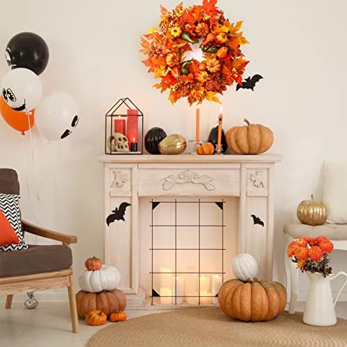 24" Harvest Fall Wreaths for Front Door Outside,Autumn Wreath with Pumpkins