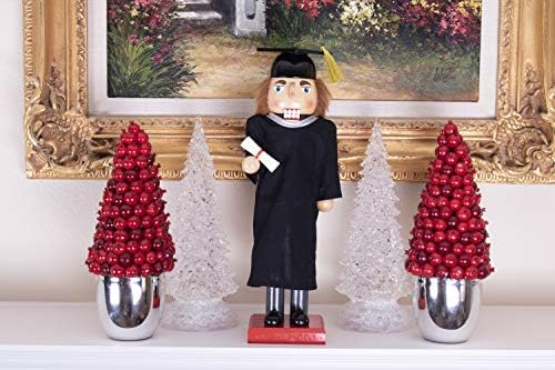 Clever Creations Boy Graduate 14 Inch Traditional Wooden Nutcracker, Festive Christmas Décor for Shelves and Tables