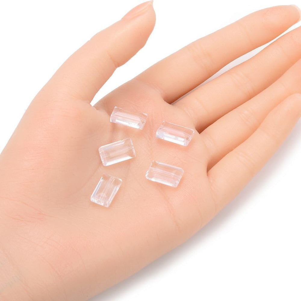 100pcs Adabele Austrian 14mm Sparkle Rectangle Crystal Beads Crystal Clear