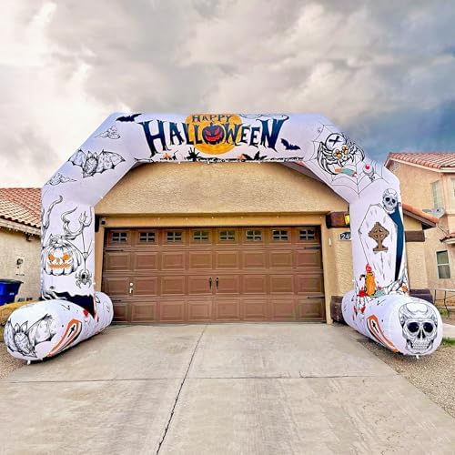20ft Halloween Inflatable Archway with 250W Blower, Hexagon Inflatable Arch for Outdoor Decoration, Halloween Party, Lawn Garden
