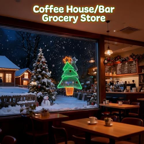 Christmas Tree Neon Sign, Tree LED Neon Light for Home Decor, 8H Timer & Speed Adjust, Festive Xmas Decorations Wall Art, Holiday Party Bedroom Living Room Cafe Bar